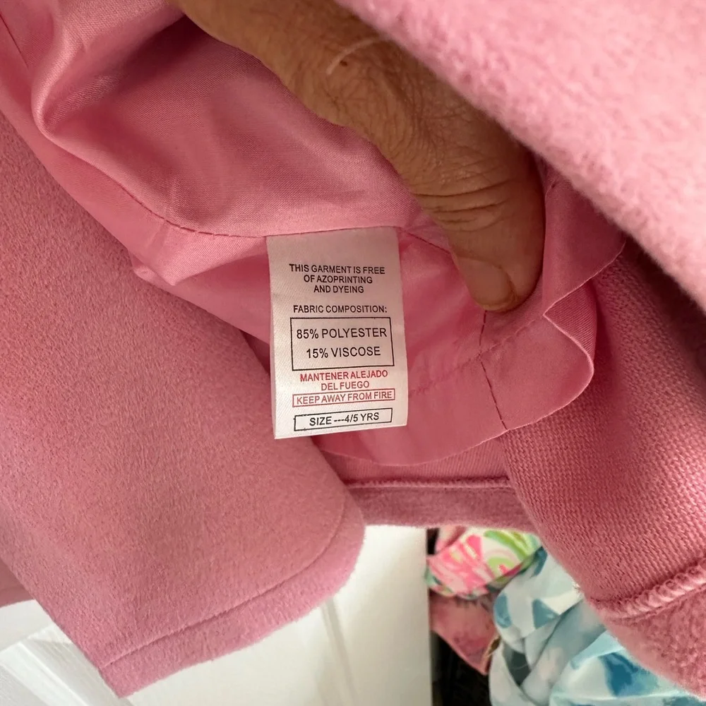 Gorgeous OOMPH girls coat‎ and dress …..size 4/5 pink with flowers EEUC